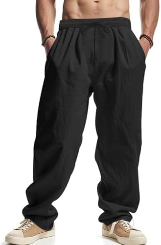 Cotton Linen Casual Drawstring Pants for Men - Brand Brand