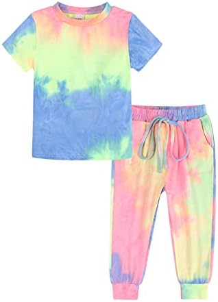 boys and girls camouigram tie-dye casual sweatshirt set 6-12 months