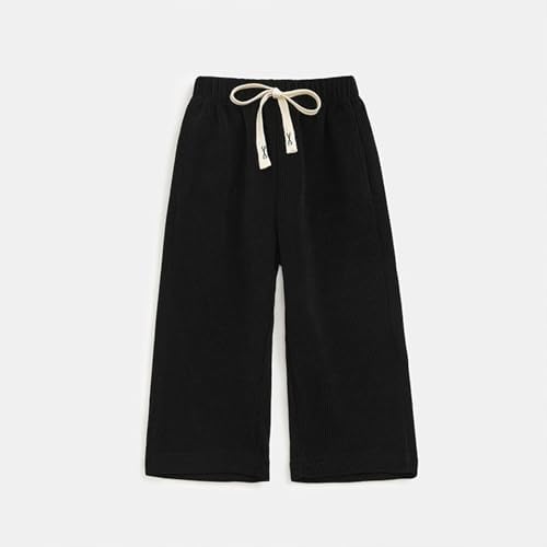 Machine-Washable Elastic waistband Solid Wide Leg Sweater-Pant for Kids Girls