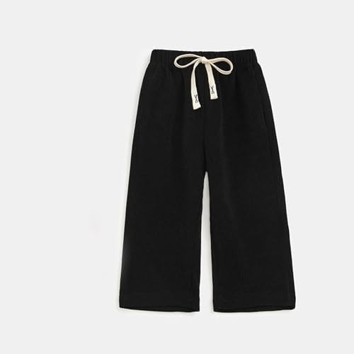 Machine-Washable Elastic waistband Solid Wide Leg Sweater-Pant for Kids Girls