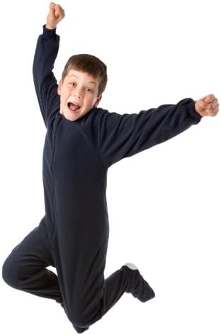 Big Feet Pjs Boys Girls Junior Navy Fleece Onesie Sleepwear