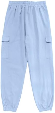 Elastic Waist Drawstring Linen Pants