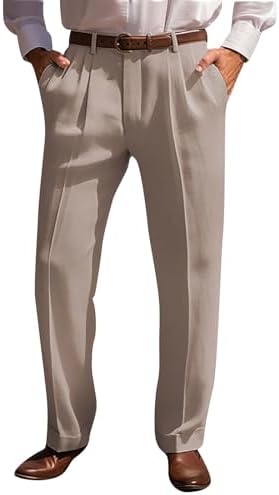 Premium Cotton Linen Pants for Men - Casual Lightweight Business Pants