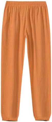 Mens Cotton Linen Casual Pants WENKOMG1