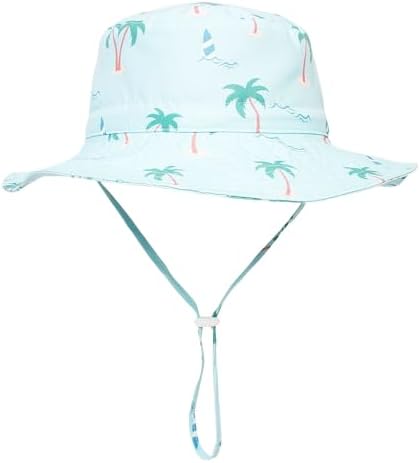 ILUFAM 2PCS Baby Toddler Printed Sun Hats Infant Toddler Upf 50 Beach Caps