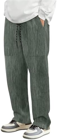 Mens Casual Corduroy Pants Bark Pattern