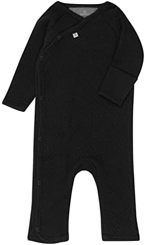 HonestBaby Organic Cotton Matelasse Romper Black Newborn