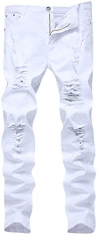 FREDD MARSHALL Mens Slim Fit Ripped Jeans