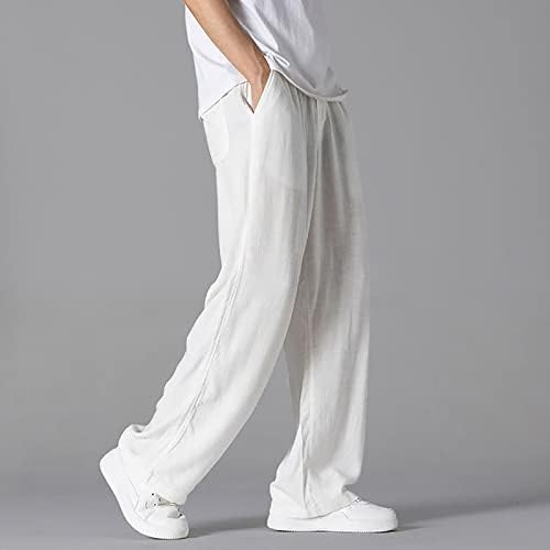Mens Breathable Looser Fit Straight Trousers