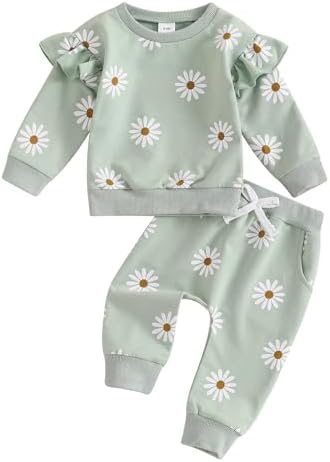 Cute Cozy-K kids Daisy Ruffle Sweater Set