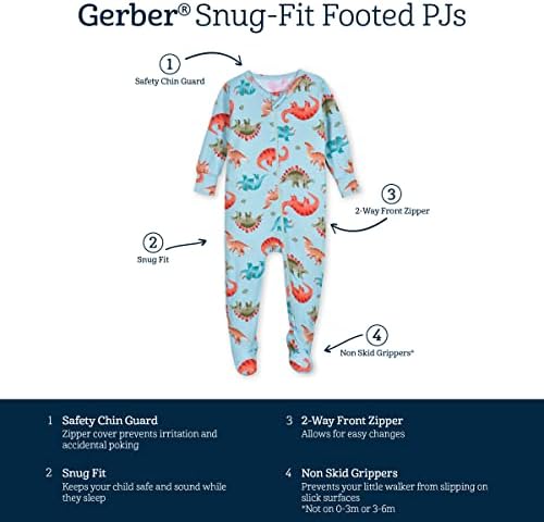 Gerber Baby Girls Toddler Viscose Footed Pajamas 1