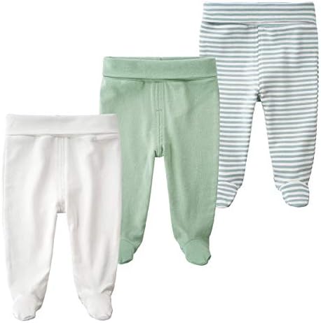 ACESTAR Newborn Baby Boys Girls Cotton High Waist Footed Pants