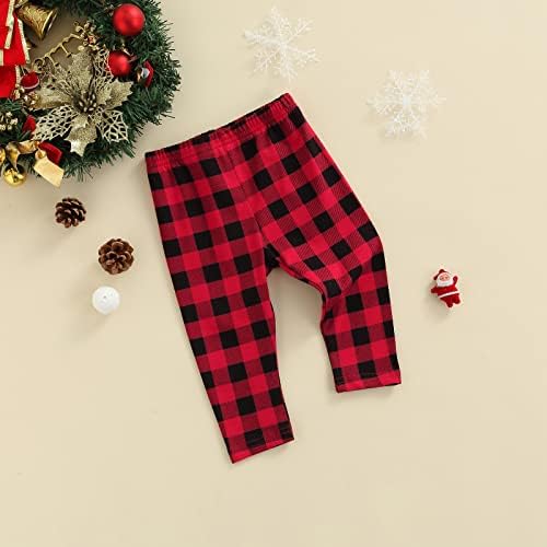 Mandizy 0-24 Months Plaid Bell-Bottom Pants for Baby Boys Girls