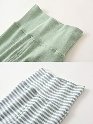 ACESTAR Newborn Baby Boys Girls Cotton High Waist Footed Pants