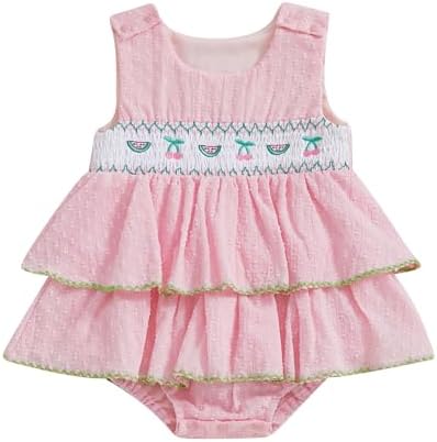 Fun Ruffle Sleeveless Romper Dress for Baby Girls