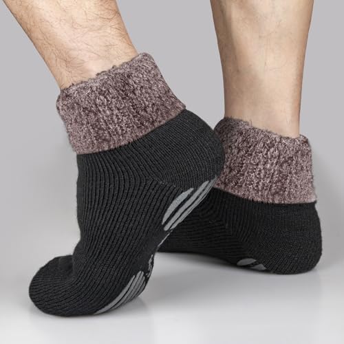 Perfect Cozy Fuzzy Mens Slipper Socks for Boys 6-13 2 Pairs