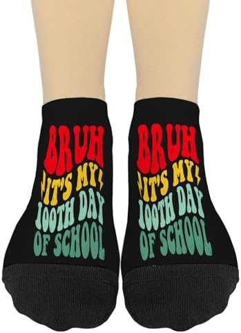 100 Days Of School Bruhs Socks