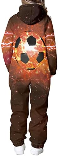 DDFS Boys Girls Unisex Kids Jumpsuits Novelty Printed Zip Up Hoodie Onesie Rompers