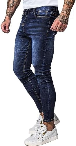 GINGTTO Original Tapered skinny jeans ripped LEGS