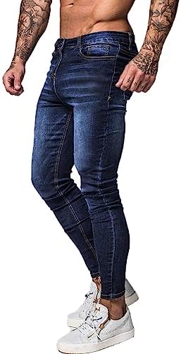 GINGTTO Original Tapered skinny jeans ripped LEGS