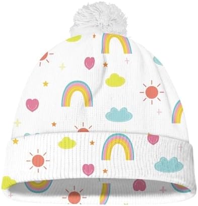 Soft Knit Winter Skull Pom Beanie Hat for Kids