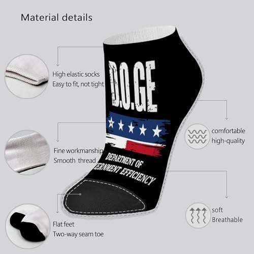 DOGE Department No Show Socks for Men - Stylish Ankle Socks