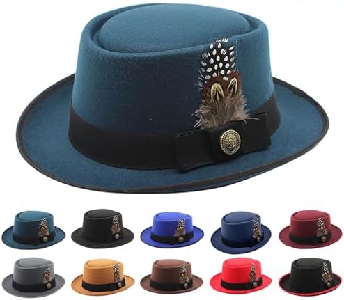 Classic Fedora Hats for Men Women - Faux Feathers and Cowgirl Style