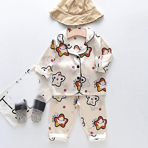 FAFAN 4 Piece Cartoon Nightgown Set for Baby Girls 12 Months
