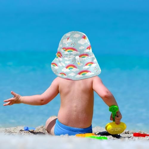 Baby Sun Hat Adjustable Rainbow Cloud