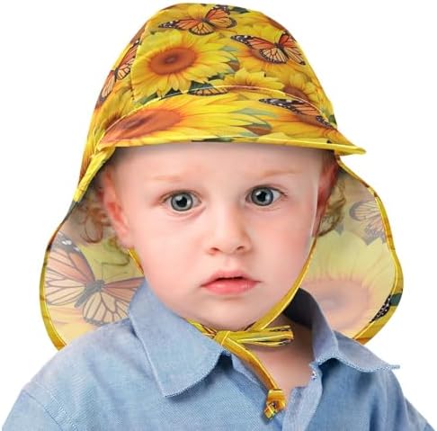 Emelivor Yellow Sun Hat 50 UPF Toddler Beach Hat for Kids