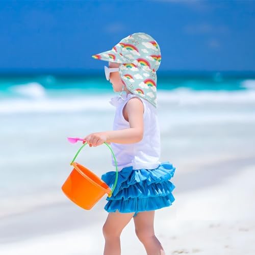 Baby Sun Hat Adjustable Rainbow Cloud