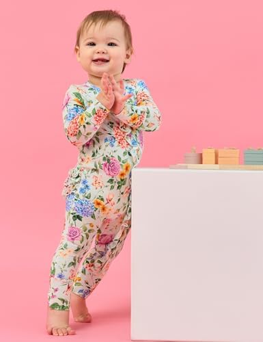 EASWEET Bamboo Viscose Baby Girl Footless Pajamas Ruffled 2-Way Zipper Sleepers