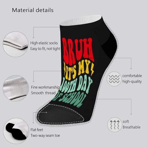 100 Days Of School Bruhs Socks