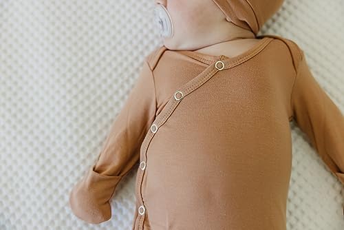 Copper Pearl Knotted Newborn Gown - Perfect Choice for Baby
