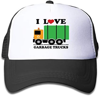 I Love Garbage Trucks - Adjustable Mesh Trucker Hat Boys Birthday Gift