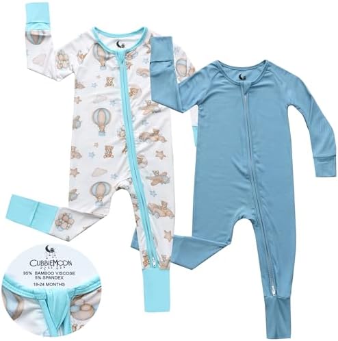 2-Pack Bamboo Viscose Baby Pajamas 0-24 Months