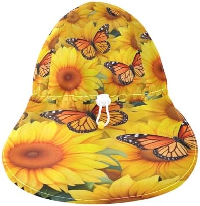 Emelivor Yellow Sun Hat 50 UPF Toddler Beach Hat for Kids
