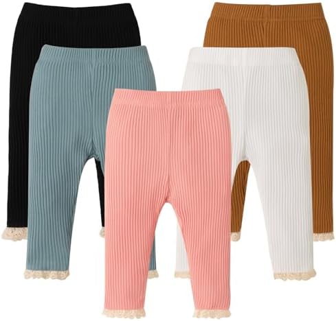 DREAM BUS 5 Pack Toddler Girl Thick Bottoms with Lace Trim
