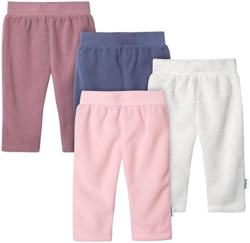 Gerber Baby Girls 4-Pack Microfleece Pants Comfort Fun