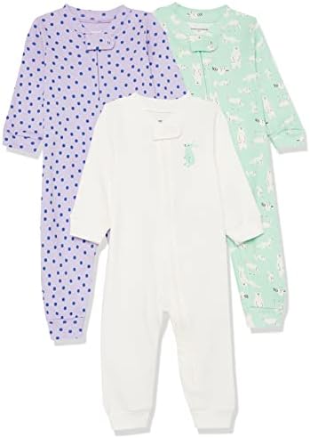 Amazon Essentials Unisex Toddlers and Babies Snug-Fit Cotton Footless Sleeper Pajamas Multipacks