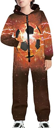 DDFS Boys Girls Unisex Kids Jumpsuits Novelty Printed Zip Up Hoodie Onesie Rompers