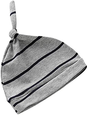 COLOOM Newborn Sleep Gown with Cap - Grey Striped 0-6Months