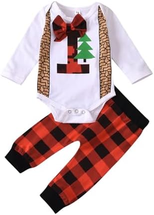 Big Girls Christmas Plaid Sweatpants Outfit Set
