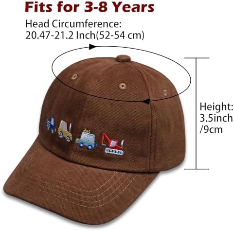 Excavator Car Embroidered Baseball Cap for Kids