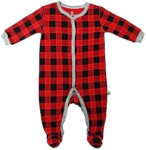 Snugabye buffalo plaid sleeper pull-on baby girls essential sleepwear machine washable