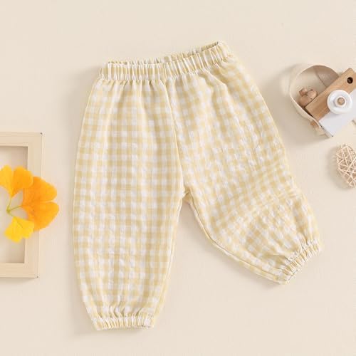 Suolongsama Newborn Baby Gingham Plaid Harem Bloomers Pants
