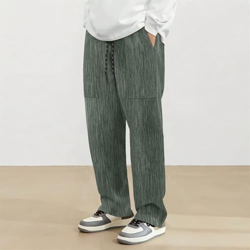 Mens Casual Corduroy Pants Bark Pattern