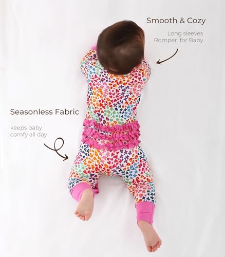 Comfy Sustainable Baby Girl Romper for Kids with Double Zippers