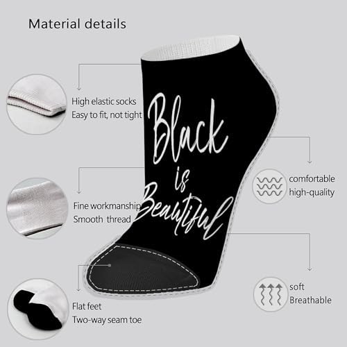 Brilliant Black Ankle Socks for Kids Etched in History