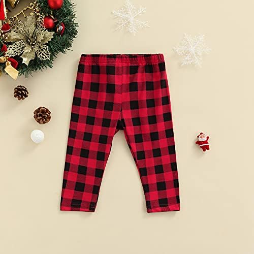 Mandizy 0-24 Months Plaid Bell-Bottom Pants for Baby Boys Girls
